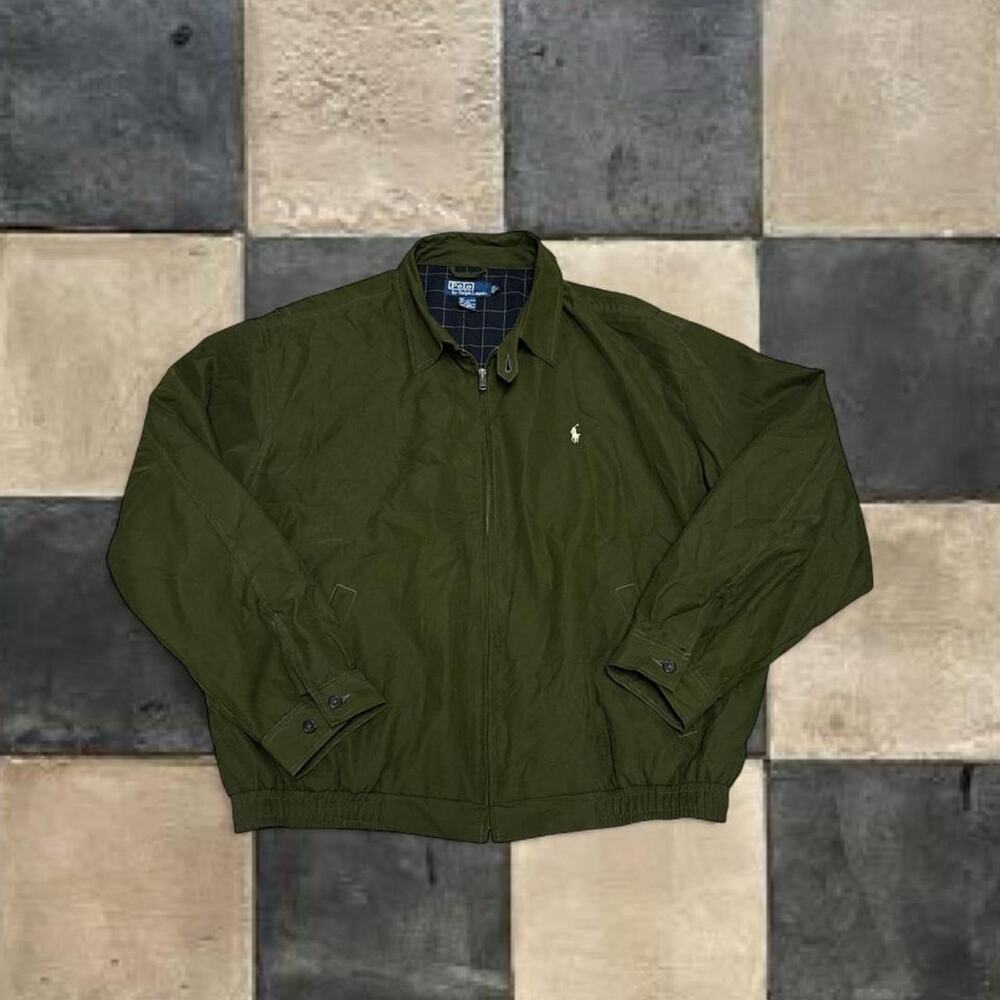 Vintage Polo Ralph Lauren Harrington Jacket Mens Xl Bi-Swing Olive Green Pony